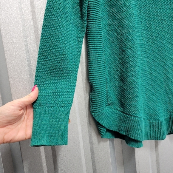 Loft Women's Size Small Green Knit Crew Neck Sweater Comfortable Textured - Picture 2 of 13